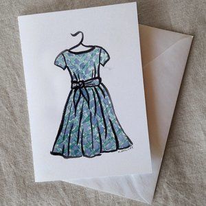 4/$20- Green and Blue Dress Greeting Card